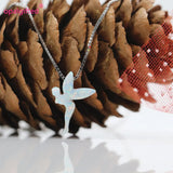 Op03 Mint Synthetic Opal Fairy Necklace 925 Silver Jewelry