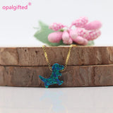 T-Rex Opal Pendant Necklace 925 Silver Chain