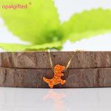 T-Rex Opal Pendant Necklace 925 Silver Chain