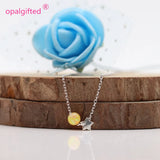(1pc/lot) Opal Beads with 925 Silver Star Necklace