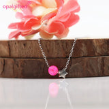 (1pc/lot) Opal Beads with 925 Silver Star Necklace