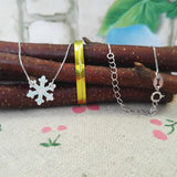 925 Silver Synthetic Opal snowflake Pendant Necklace