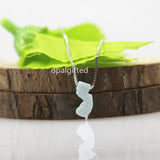 5.6*13mm Synthetic Map Opal Jersey Island Necklace with 925 Silver Chain