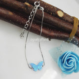 8.6*14mm Light OP06 Synthetic Opal butterfly Bracelet 925 Silver for Love