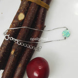 8mm Synthetic Opal Coin Bracelet with 925 Silver Coin Bracelet