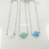 8mm Synthetic Opal Coin Bracelet with 925 Silver Coin Bracelet