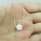 8mm Synthetic Opal Coin Bracelet with 925 Silver Coin Bracelet