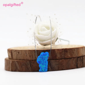 Opal Lake Tahoe Necklace 925 Sterling Silver Synthetic Opal Necklace