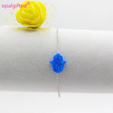 925 Sterling Silver Hamsa Opal Bracelet - Gift Hand Opal Bracelet