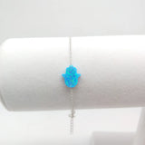 925 Sterling Silver Hamsa Opal Bracelet - Gift Hand Opal Bracelet