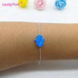 925 Sterling Silver Hamsa Opal Bracelet - Gift Hand Opal Bracelet
