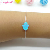 925 Sterling Silver Hamsa Opal Bracelet - Gift Hand Opal Bracelet