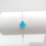 925 Sterling Silver Hamsa Opal Bracelet - Gift Hand Opal Bracelet