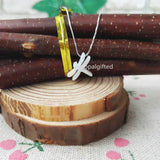 synthetic opal fire dragonfly pendant necklace 925 sterling silver chain