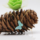 Opal Butterfly Necklace 8.6*14mm S925 Silver O Chain