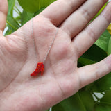 925 Silver Red Heels Opal Necklace for Women