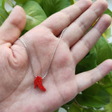 925 Silver Red Heels Opal Necklace for Women