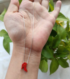 925 Silver Red Heels Opal Necklace for Women