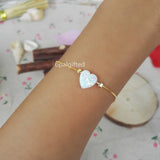 Love Heart Bracelet Opal 925 Sterling Silver Chain