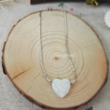 Love Heart Bracelet Opal 925 Sterling Silver Chain