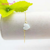 Love Heart Bracelet Opal 925 Sterling Silver Chain