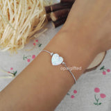 Love Heart Bracelet Opal 925 Sterling Silver Chain