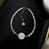 Natural Oval Pearl Opal Small Flower Bracelets For Women