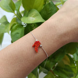 12.6*11mm Synthetic Opal Op45 Red Heels 925 Silver Bracelet Women Girl