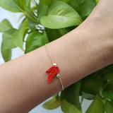 12.6*11mm Synthetic Opal Op45 Red Heels 925 Silver Bracelet Women Girl