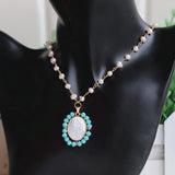 Natural Freshwater Pearl Oval Cross Necklace for Gift