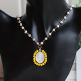 Natural Freshwater Pearl Oval Cross Necklace for Gift