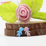 8.5*13mm Boy and Girls Opal 925 Silver Synthetic Opal Necklace