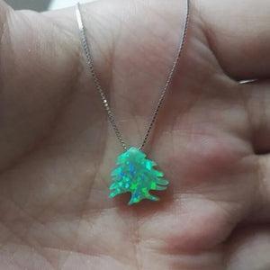 Synthetic Cedar Green Opal Pendant Necklace for Women
