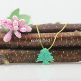 Synthetic Cedar Green Opal Pendant Necklace for Women