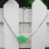 Green Opal Hamsa Bracelet 925 Silver Chain Fatima Hand Bracelet