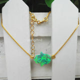 Green Opal Hamsa Bracelet 925 Silver Chain Fatima Hand Bracelet