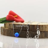 (1pc/lot)OP05 dark 5mm Round Ball Opal Necklace 925 Sterling Silver