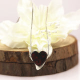 OP71 Heart Synthetic Opal Necklace 10mm with S925 Silver Chain