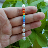 Rainbow Opal Pearl Bracelet 925 Silver