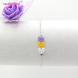 Romantic Style 6mm Opal heart Silver 925 Bracelets For Women