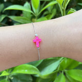 S925 Sterling Silver 9*12mm Black/Pink/Red Opal Bracelet