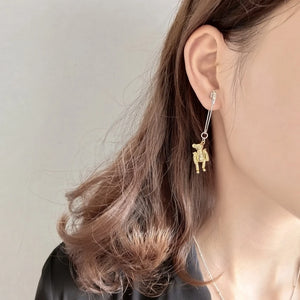 925 Sterling Silver Toy Bear Earrings Brooch for Women