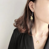 925 Sterling Silver Toy Bear Earrings Brooch for Women