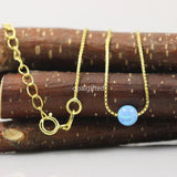Synthetic Opal Beads Pendant Necklace S925 Silver Gift