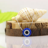Dark Opal Turkey Evil Eye 925 Silver Charm Pendant Necklace