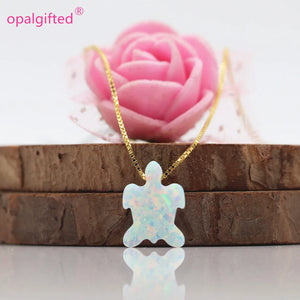 Opal Turtles Necklace Wedding Jewelry 925 Sterling Silver Pendant