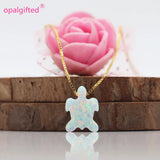 Opal Turtles Necklace Wedding Jewelry 925 Sterling Silver Pendant
