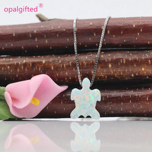 Opal Turtles Necklace Wedding Jewelry 925 Sterling Silver Pendant