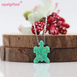 Opal Turtles Necklace Wedding Jewelry 925 Sterling Silver Pendant