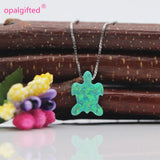 Opal Turtles Necklace Wedding Jewelry 925 Sterling Silver Pendant